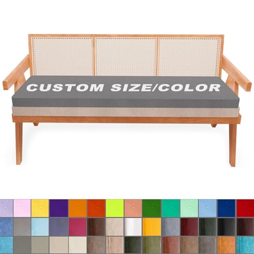 QXNLXX Cojines Banco Tama&ntilde;o Personalizado, Coj&iacute;n de Banco para Interiores y Exteriores, Adecuada...