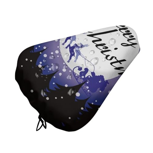 Treer 3D Funda Sillin Bicicleta, Estampado Navide&ntilde;o Cubre Coj&iacute;n del Asiento de Bicicleta Funda...