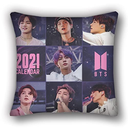 BTS Merchandising BTS - Cojín familiar de algodón y lino, almohada casual Jin Suga JHope RM Jimin...