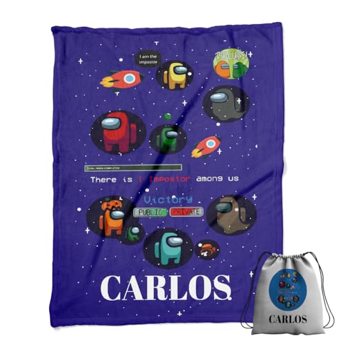 ZPUBLI+ Manta Personalizada con Nombre y Texto. Regalo Original para Navidad, cumplea&ntilde;os, Regalo...