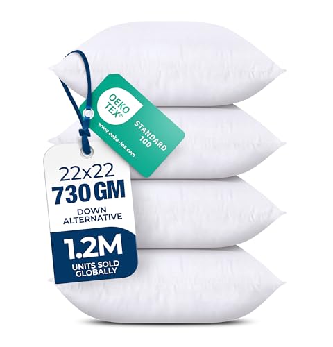 Utopia Bedding Relleno de Coj&iacute;n 55 x 55 cm (4 Unidades), Fibra Virgen Siliconada, Almohadas de...