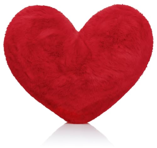 Brandsseller Coj&iacute;n en Forma de Coraz&oacute;n de Felpa 40 x 30 cm - Coj&iacute;n Decorativo y Acogedor, Regalo...
