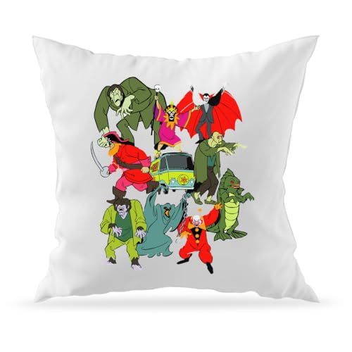 Moonai Scooby DOO Villians - Funda de cojín decorativa para sofá y relleno (40 x 40 cm)