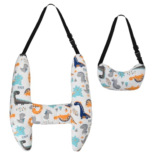 Dokeno 2 Almohadas de Viaje para Ni&ntilde;os, Coj&iacute;n Auto en Forma de H y Media Luna, Soporte para Cabeza...