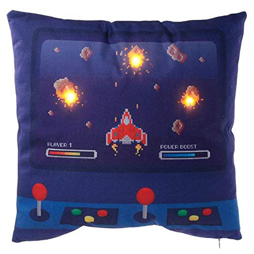 Puckator Game Over - Coj&iacute;n con luz LED (100% poli&eacute;ster y pl&aacute;stico, en Bolsa de Polietileno),...