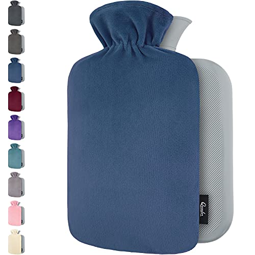 Bolsa de Agua Caliente con Funda - Funda de Vell&oacute;n Premium Suave - 1.8L Gran Capacidad - Bolsa Agua...