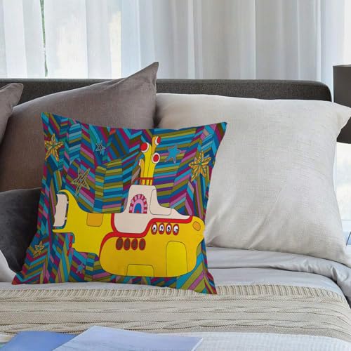 KHWEJ Fundas Cojines 40x40 cm,Ilustraci&oacute;n de la Banda de Rock de los Beatles, Yellow...