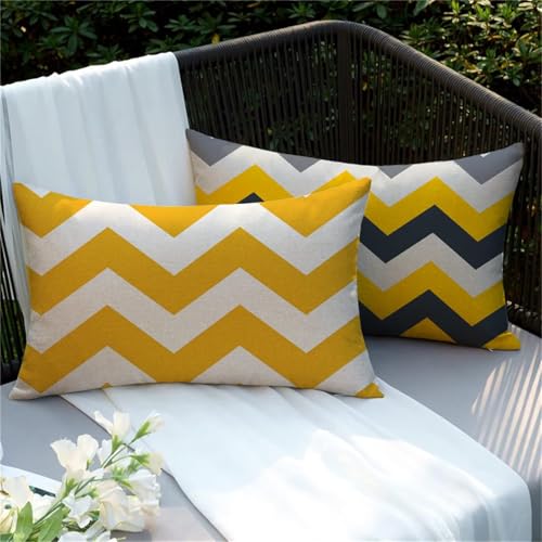 Fundas Cojines 20x40, 2 Piezas Funda Cojin Rectangulares Raya Cojines Grandes, Cojin impermeable...