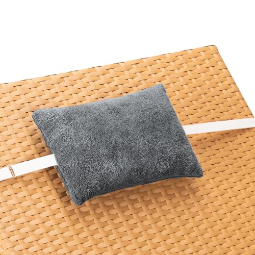 JEMIDI Coj&iacute;n reposacabezas para Tumbona - Almohada de 30 x 20 cm con Banda el&aacute;stica para Silla de...