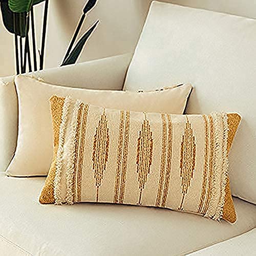 MOCOFO Funda de coj&iacute;n Funda de Almohada Tejida Borla con mechones Estilo n&oacute;rdico sof&aacute; Bordado...