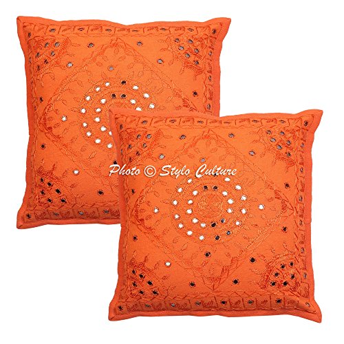 Stylo Culture Indio Fundas Almohadones Decorativa 40x40 cm Algod&oacute;n Espejado Fundas para Cojines...
