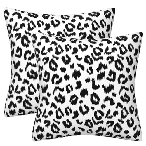 JynxtoyZeal Fundas de Almohada con Estampado de Leopardo, 2pcs Funda de Coj&iacute;n Leopardo,Fundas...