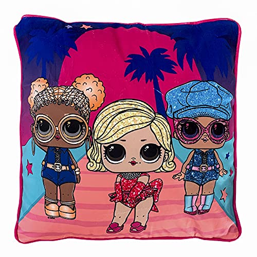 Franco Funda de Almohada Decorativa Suave para ni&ntilde;os, 15 x 15 Pulgadas, LOL Surprise