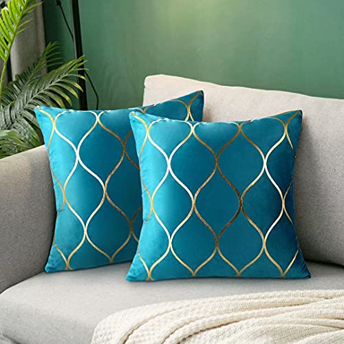 Hanrunsi Fundas de Coj&iacute;n Azul Turquesa 40x40cm Fundas de Almohada Decorativa para Sof&aacute; de Sala de...