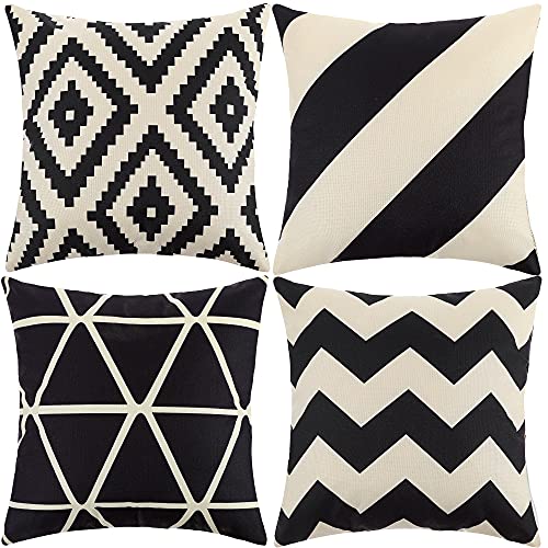 ARNTY Fundas Cojines 45x45 cm, Fundas de Cojines Modernas Juego de 4 Funda de Almohada Elegantes...