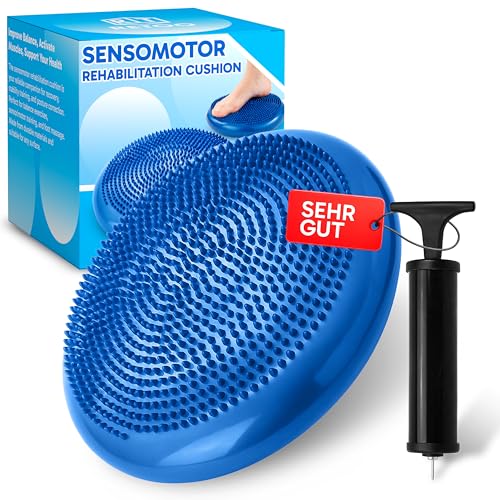 Retoo Coj&iacute;n de Equilibrio Propioceptivo Hinchable &Oslash;34 cm con Relieves, Antideslizante y...