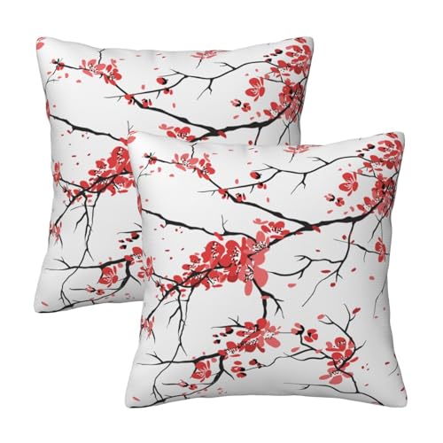 Pidgazdfgv Funda de coj&iacute;n cuadrada con dise&ntilde;o de flores de cerezo, para sof&aacute;, dormitorio,...