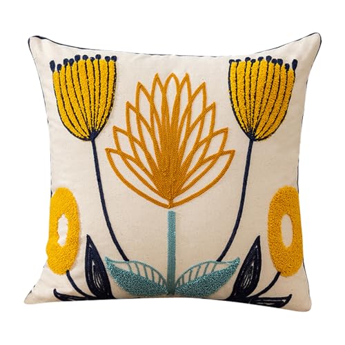 Aodafei Funda Cojin 45x45 cm Flores Bordado Fundas Cojines - Decorativas Fundas de Almohada Funda...