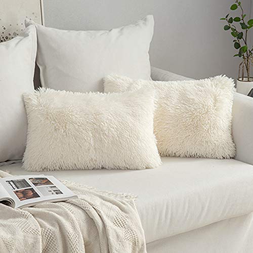 MIULEE Funda de Cojines de Pelusa Funda de Almohada de Felpa de Sof&aacute; Pelo Artificial Suave Invierno...