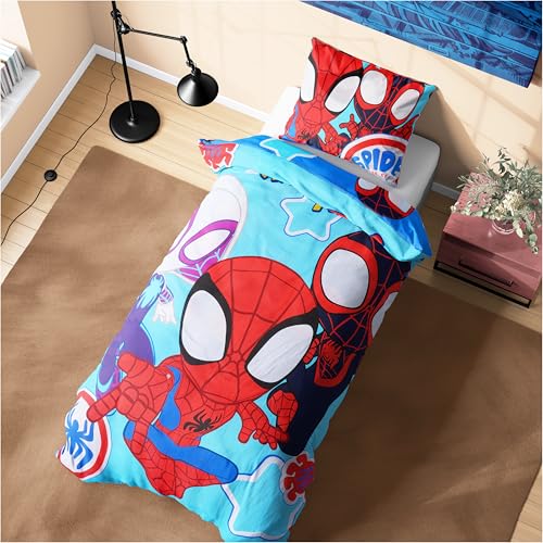 Marvel Spiderman Juegos de Fundas N&oacute;rdicas, Pack con Funda Edred&oacute;n Ni&ntilde;o y Almohadas - Talla...