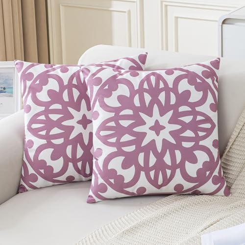 Jayusaror Fundas de Cojines 45x45 Rosa Decorativos Terciopelo Funda Cojín Boho Mandala Funda de...