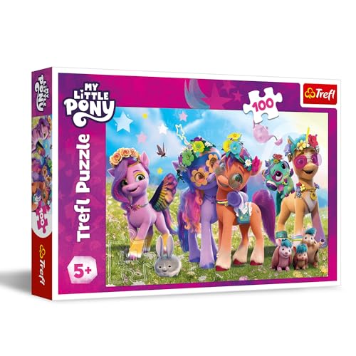 Trefl - My Little Pony, Los Ponis Graciosos - Puzle de 100 Piezas - Puzle de Colores con los...