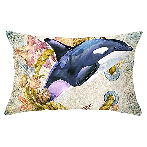 Lieson Fundas de almohada decorativas, 1 funda de coj&iacute;n de 12 x 20 pulgadas, color oro azul, 30 x...