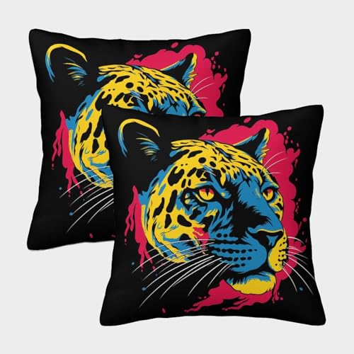 Fundas Cojines Pantera Negra 2 Piezas De Colorful Pantera Negra Sof&aacute; De Coche Vintage Cuadrada...