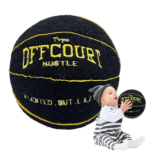 lisutupode Cojín de Baloncesto, 25 cm de Bola de Simulación de Peluche, Almohada Rellena offcourt...