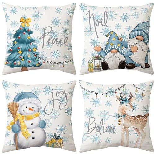 ARNTY Fundas de Cojines Navidad 45x45cm,Navide&ntilde;os Fundas Cojines Decorativos para Sofa,Decorativas...