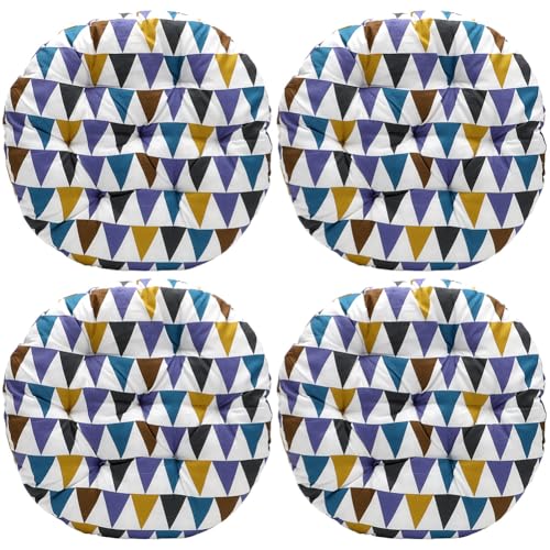 Tutamaz Juego de 4 cojines para sillas redondos, c&oacute;modo coj&iacute;n de asiento 40x40x3 cm, coj&iacute;n de...