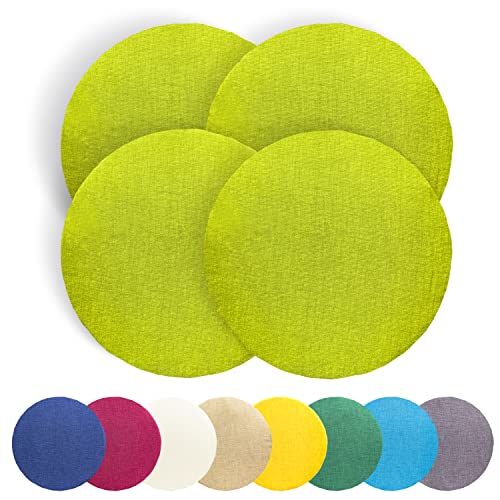 TIENDA EURASIA - Pack de 4 Cojines Redondos con Cordones y Cremallera, Cojines Exterior e Interior,...
