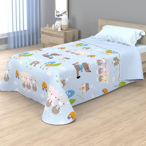 various - Colcha Infantil Fina de Verano y Primavera Sin Cojines. Ligera Colcha Estampada cubrecama...