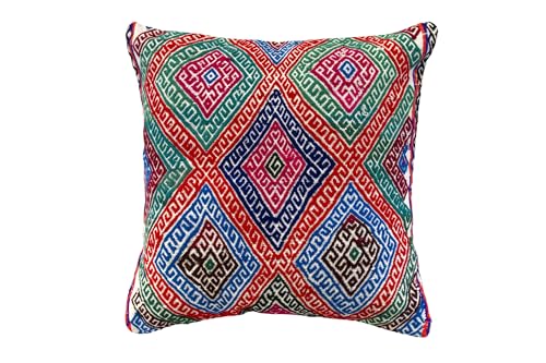 HAMID - Funda de Coj&iacute;n Kilim 45x45cm, Funda Almohada Kilim 100% Lana, Funda Coj&iacute;n Hecha a Mano con...