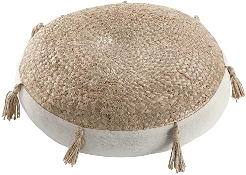 TIENDA EURASIA&reg; Puff Moderno Dise&ntilde;o Nordico - Cojin de Suelo Decorativo - Fabricado en Yute y...