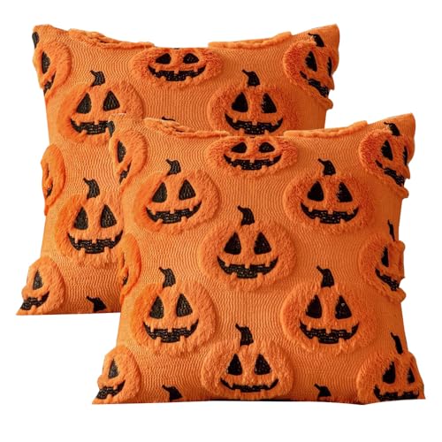 XFSRG Set de 2 Halloween Fundas de Almohada Fundas de Cojines 45x45 con Divertidos Dise&ntilde;os de...