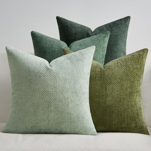 Topfinel Funda de Coj&iacute;n 40 x 40 Set de 4 Decorativo Color Verde Degradado Dormitorio Sal&oacute;n Casa...