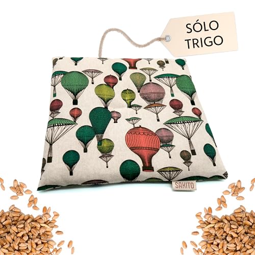 Saco Semillas Microondas (25x25 cm) - Cojin T&eacute;rmico Natural para Cervicales y Lumbalgia, Uso en...