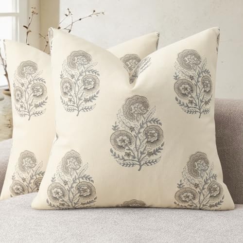 YCOLL Funda de Coj&iacute;n Vintage Estampado Floral 45x45 Set de 2 Fundas de Coj&iacute;n Flores Coj&iacute;n de...