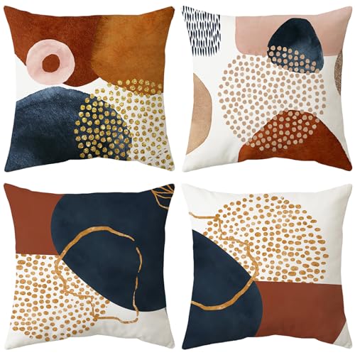 ARNTY Fundas 45X45 cm para Sofa, Juego de 4 Cojines Decorativos de Terciopelo con Cremallera...