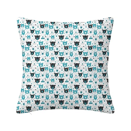 Fundas de almohada decorativas de invierno, retratos de osos, pandas y frío. Suaves fundas de...