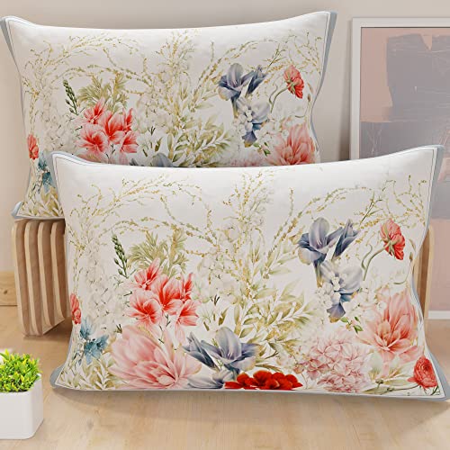 PETTI Artigiani Italiani - Par de Fundas de Almohada 50x70 cm, Pareja de Funda de Cojín Floral...