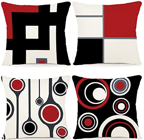 ZWJD Juego de 4 Fundas Cojines 45x45 Funda de coj&iacute;n Decorativa con Estampado geom&eacute;trico Fundas de...
