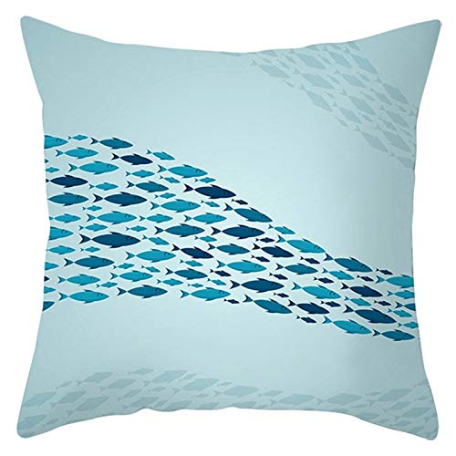 EHOMERY Funda Almohada Hipoalergenica Coj&iacute;n para Sofa Peces De Mar Linaza Fundas Microfibra...