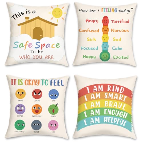 COZZSNUGE Fundas Cojines Ni&ntilde;os Rinc&oacute;n Relajante, Fundas de Almohada Sol Arco&iacute;ris Aterciopelado...