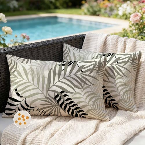 Jayusaror Fundas de Coj&iacute;n para Exterior Impermeables Decorativas Sof&aacute; Fundas 30x50 cm para Jard&iacute;n...