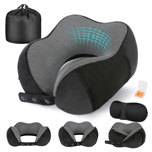 Cirorld Almohada de Viaje Cuello, Cojin de Viaje Cuello para Avión y Coche, Cojin Cervical Viaje...