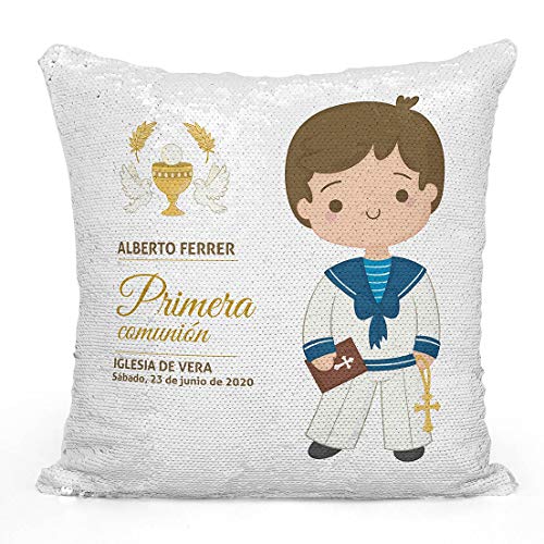AR Regalos Coj&iacute;n de Lentejuelas Mi Primera Comuni&oacute;n &ndash; Regalos para Comuni&oacute;n Originales &ndash;...