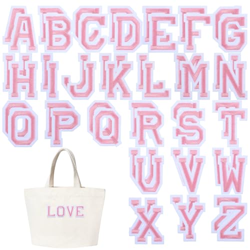 52 piezas de letras para planchar, pegatinas de letras decorativas del alfabeto A-Z parches para...
