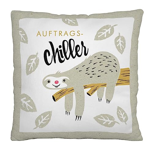 GRUSS & CO H:PPY Life 48181 - Coj&iacute;n de Peluche (25 x 25 cm, 100% poli&eacute;ster), dise&ntilde;o de Perezoso